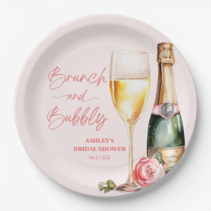 Brunch en Bubbly Mimosa Champagne Vrijgezellenfees Papieren Bordje