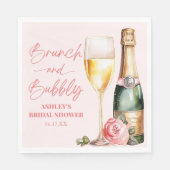 Brunch en Bubbly Mimosa Champagne Vrijgezellenfees Servet (Voorkant)