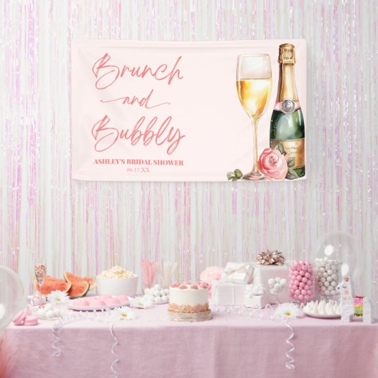 Brunch en Bubbly Mimosa Champagne Vrijgezellenfees Spandoek (Feest)