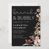 Brunch en Bubbly Modern Script Boho Vrijgezellenfe Kaart (Voorkant)