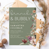 Brunch en Bubbly Modern Script Boho Vrijgezellenfe Kaart