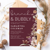 Brunch en Bubbly Modern Script Boho Vrijgezellenfe Kaart