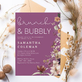 Brunch en Bubbly Modern Script Boho Vrijgezellenfe Kaart