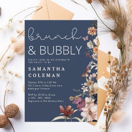 Brunch en Bubbly Modern Script Boho Vrijgezellenfe Kaart