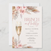 Brunch en Bubbly Pampas Grass Vrijgezellenfeest Kaart (Voorkant)