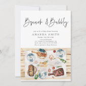 Brunch en Bubbly Picnic BBQ Red Plaid Baby shower Kaart (Voorkant)