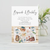 Brunch en Bubbly Picnic BBQ Red Plaid Baby shower Kaart (Staand voorkant)