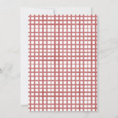 Brunch en Bubbly Picnic BBQ Red Plaid Baby shower Kaart (Achterkant)