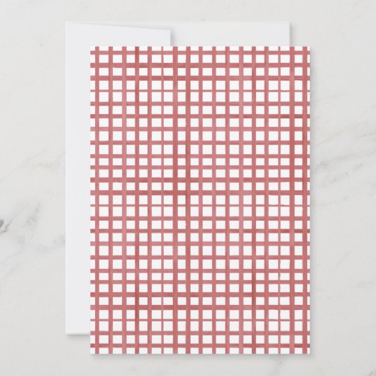 Brunch en Bubbly Picnic BBQ Red Plaid Baby shower Kaart (Achterkant)