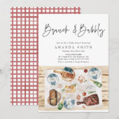 Brunch en Bubbly Picnic BBQ Red Plaid Baby shower Kaart (Voorkant / Achterkant)