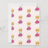 Brunch en Bubbly Pink Champagne Vrijgezellenfeest Kaart (Achterkant)