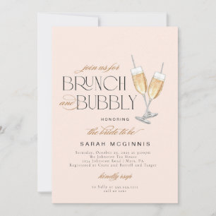 Brunch en Bubbly Prosecco Champagne Douche Uitnodi Kaart