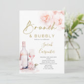 Brunch en Bubbly Prosecco Vrijgezellenfeest Kaart (Staand voorkant)
