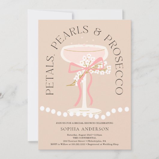 Brunch en Bubbly Prosecco Vrijgezellenfeest Kaart (Voorkant)