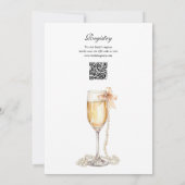 Brunch en Bubbly QR-code Vrijgezellenfeest Kaart (Achterkant)