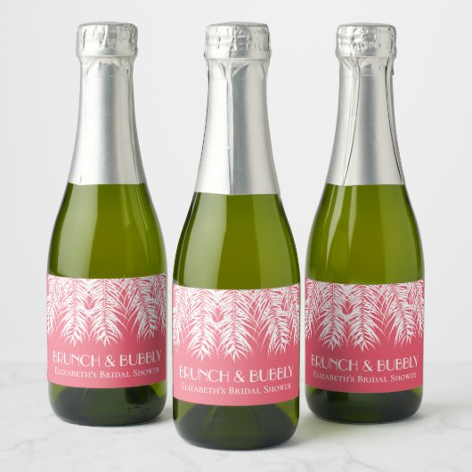 Brunch en Bubbly Roze Mini Mousserende Wijn Label Sparkling Wijnetiket (Flessen)