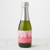 Brunch en Bubbly Roze Mini Mousserende Wijn Label Sparkling Wijnetiket (Voorkant)