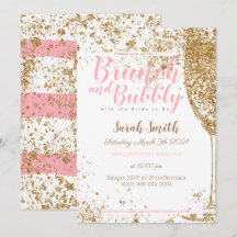 Brunch en Bubbly roze strepen glinsteren