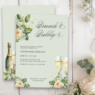 Brunch en Bubbly Rozen Champagne Vrijgezellenfeest Kaart