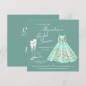 Brunch en Bubbly Sage Groen Vrijgezellenfeest Kaart (Voorkant / Achterkant)