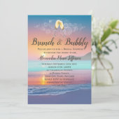 Brunch en Bubbly Sand Hearts Beach Vrijgezellenfee Kaart (Staand voorkant)