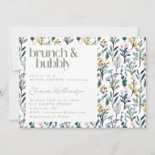 Brunch en Bubbly Spring Floral Vrijgezellenfeest Kaart (Voorkant)