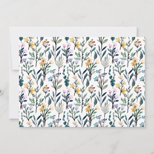 Brunch en Bubbly Spring Floral Vrijgezellenfeest Kaart (Achterkant)