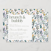 Brunch en Bubbly Spring Floral Vrijgezellenfeest Kaart (Voorkant / Achterkant)