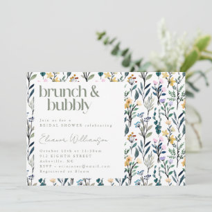 Brunch en Bubbly Spring Floral Vrijgezellenfeest Kaart