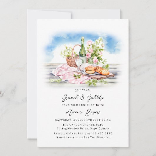 Brunch en Bubbly Summer Country Vrijgezellenfeest Kaart (Voorkant)