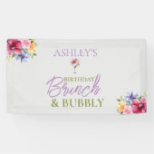 Brunch en Bubbly Verjaardagsbanner Spandoek (Horizontaal)