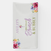 Brunch en Bubbly Verjaardagsbanner Spandoek (Verticaal)