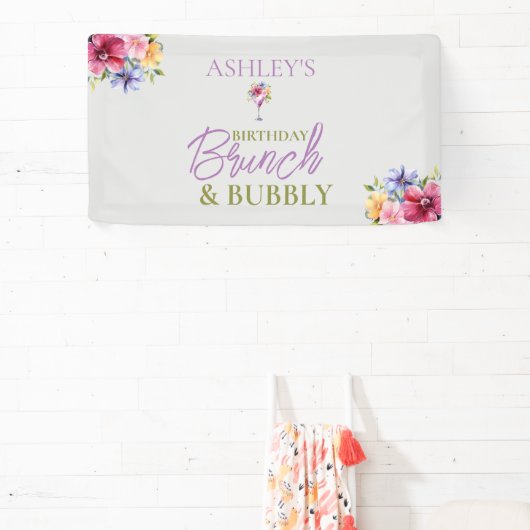 Brunch en Bubbly Verjaardagsbanner Spandoek (Insitu)