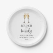 Brunch en Bubbly Verlovingsfeest Brunch Papieren Bordje (Voorkant)