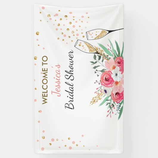 Brunch en bubbly Vrijgezellenfeest banner Champagn (Verticaal)