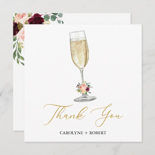 Brunch en Bubbly Vrijgezellenfeest bedankje Bedankkaart (Voorkant / Achterkant)