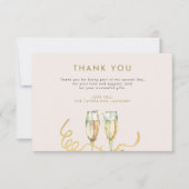 Brunch en bubbly vrijgezellenfeest bedankkaart (Voorkant)