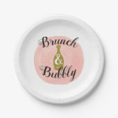 Brunch en Bubbly Vrijgezellenfeest Borden Papieren Bordje (Voorkant)