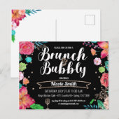 Brunch en Bubbly Vrijgezellenfeest Champagne Glitt Uitnodiging Briefkaart (Voorkant / Achterkant)