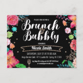 Brunch en Bubbly Vrijgezellenfeest Champagne Glitt Uitnodiging Briefkaart (Voorkant)