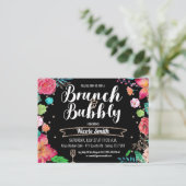 Brunch en Bubbly Vrijgezellenfeest Champagne Glitt Uitnodiging Briefkaart (Staand voorkant)