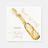 Brunch en Bubbly Vrijgezellenfeest Champagne Servet (Voorkant)