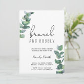 Brunch en bubbly vrijgezellenfeest kaart (Staand voorkant)