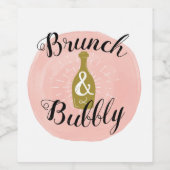 Brunch en Bubbly Vrijgezellenfeest Mousserende Wij Wijn Etiket (Enkel label)