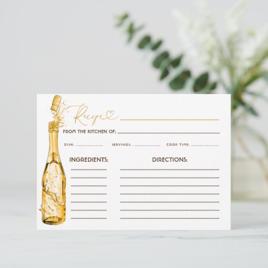 Brunch en Bubbly Vrijgezellenfeest Recept Kaart (Staand voorkant)