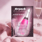 Brunch en Bubbly Vrijgezellenfeest Roze Champagne Kaart