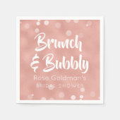 Brunch en Bubbly Vrijgezellenfeest Roze Rose Goud Servetten (Voorkant)