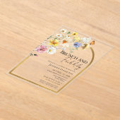 Brunch en Bubbly | Wildflower Boho Vrijgezellenfee Acryl Uitnodigingen (Laagn)