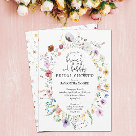 Brunch en Bubbly Wildflower Vrijgezellenfeest Kaart