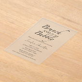 Brunch en Bubbly | Zwart-wit Vrijgezellenfeest Acryl Uitnodigingen (Laagn)